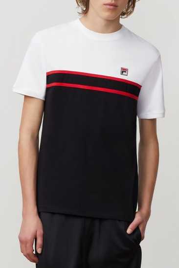 Fila Homme Baldi Tee Wht/Blk/Cred Fila France JNP-023965